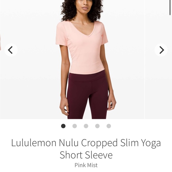 lululemon nulu cropped slim yoga short sleeve - pink mist size 4 crop top - Picture 6 of 13